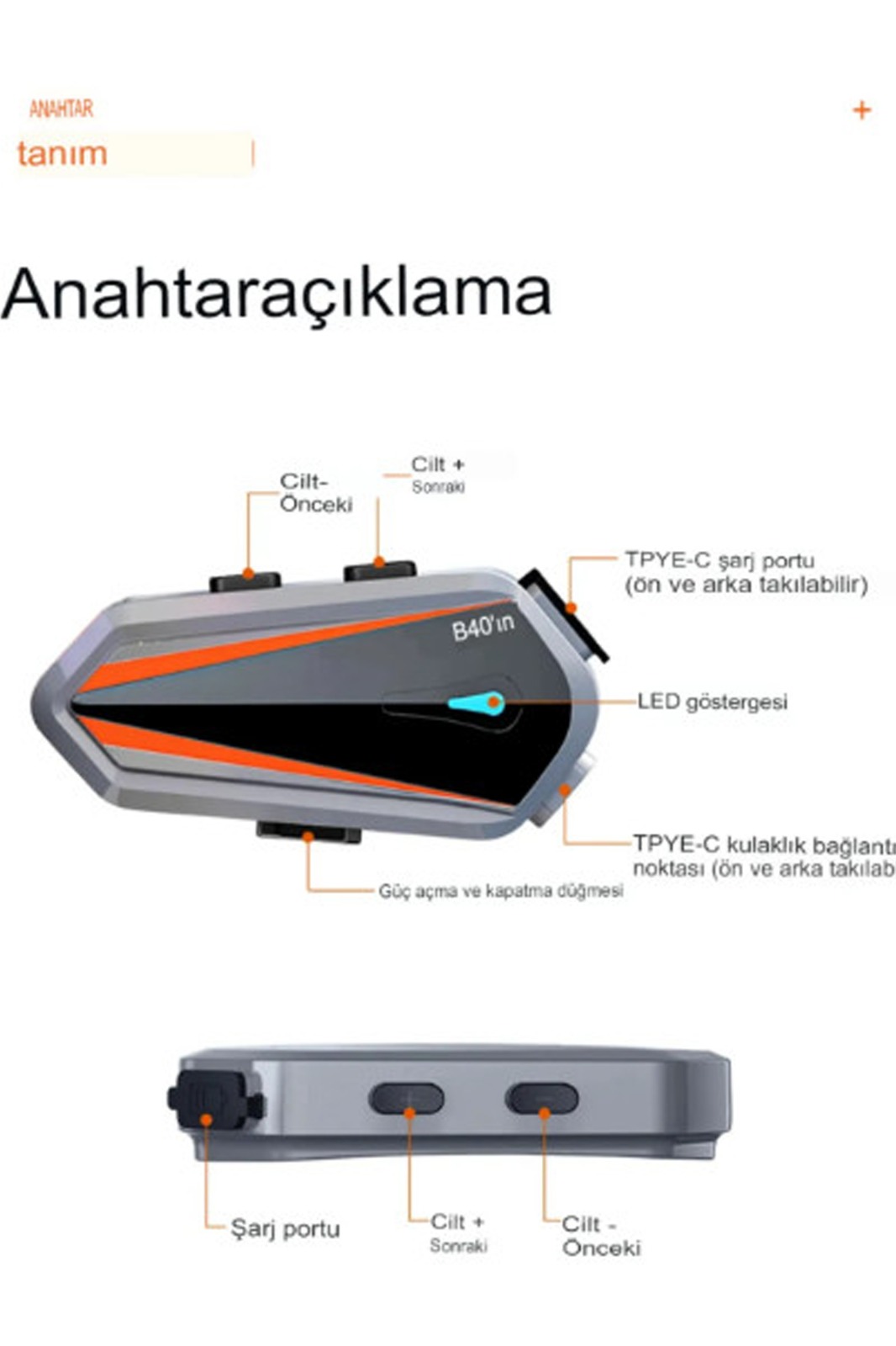 Vothoon%20Motor%20Kurye%20Kask%20Motosiklet%20Kulaklık%20Güçlü%20Batarya%205.3%20Bluetooth%20Intercom%20%20B40