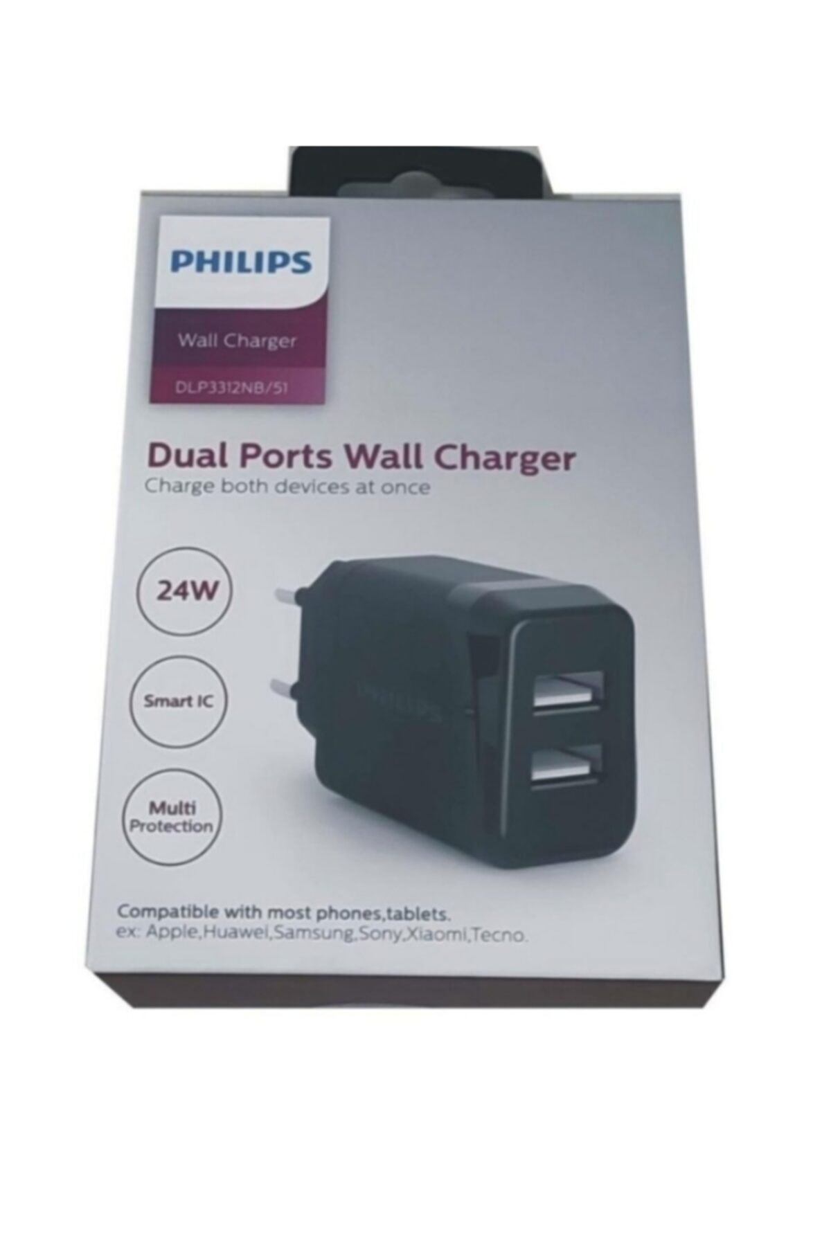 Phılıps%20Dlp3312nb/51%2024w%202.4a%20Çift%20Usb%20Akıllı%20Hızlı%20Şarj%20Cihazı