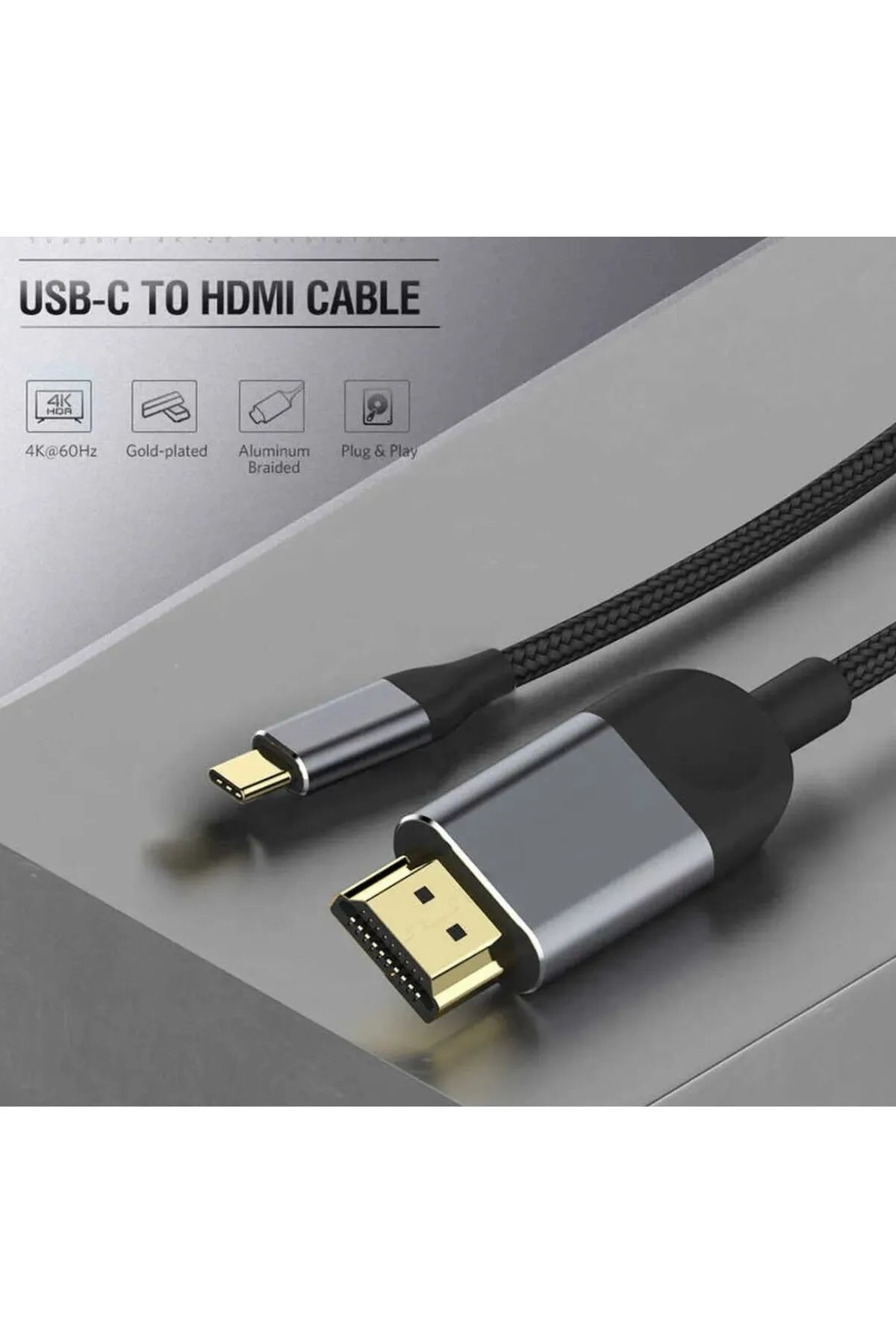 3%20Metre%208%20Gbps%20Hız%204K/30%20Hz%20Type%20C%20To%20HDMI%20Çevirici%20Dönüştürücü%20TV%20Telefon%20PC%20Hasır%20Bağlantı%20Kablosu