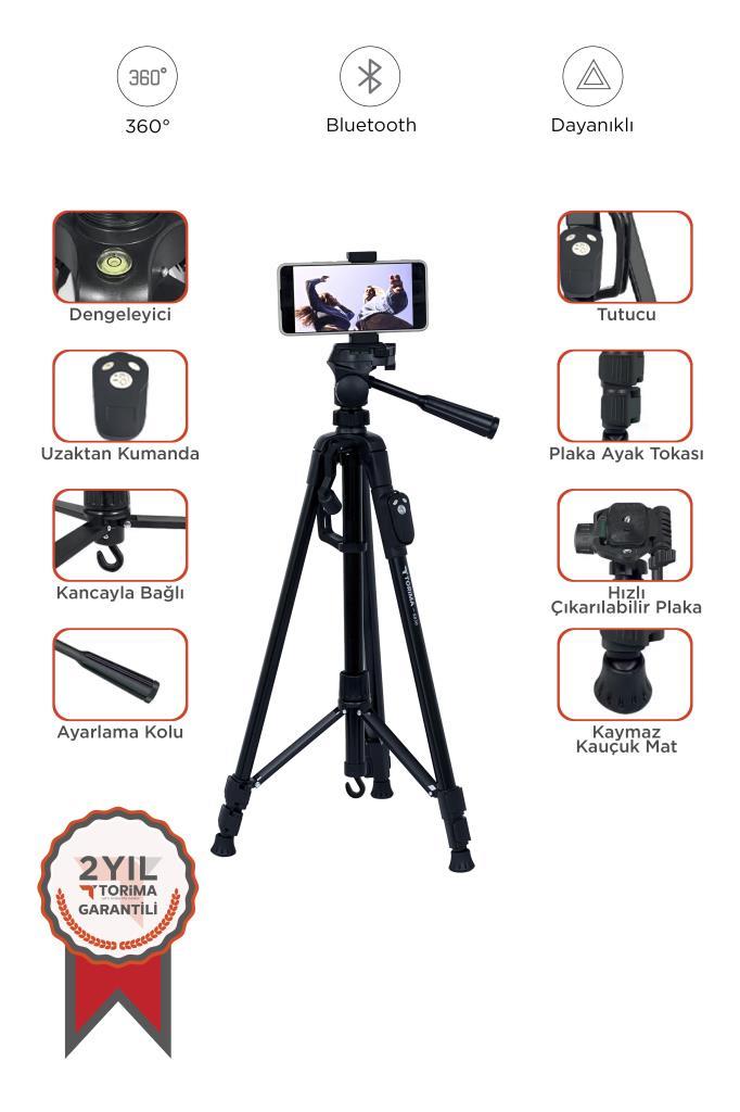 Torima%208830%20Profesyonel%201.2m%20Su%20Terazili%20Kumandalı%20Tripod%20Kamera%20Tripod