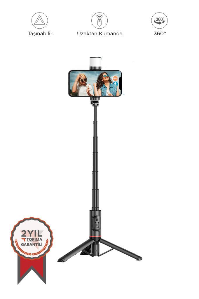 Torima%20Q12S%20Siyah%20Uzaktan%20Kumandalı%20Kablosuz%20Led%20Işıklı%20Selfie%20Çubuğu%20Tripod