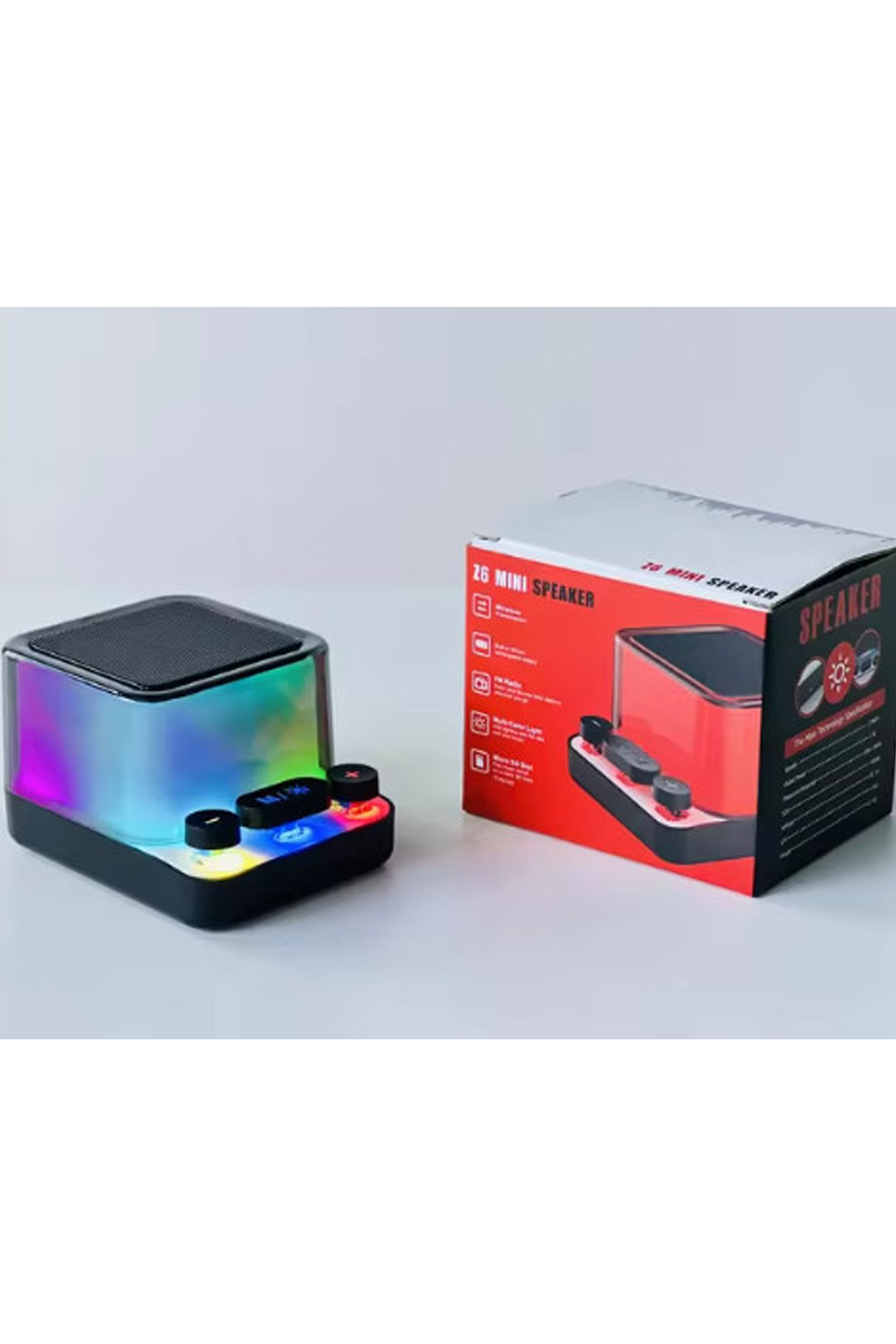 RGB%20Işıklı%20Z6%20Mini%20Ses%20Bombası%20Radyolu%20Usb%20Sd%20Girişli%20Yeni%20Şeffaf%20Klavye%20Tuşlu%20Hoparlör