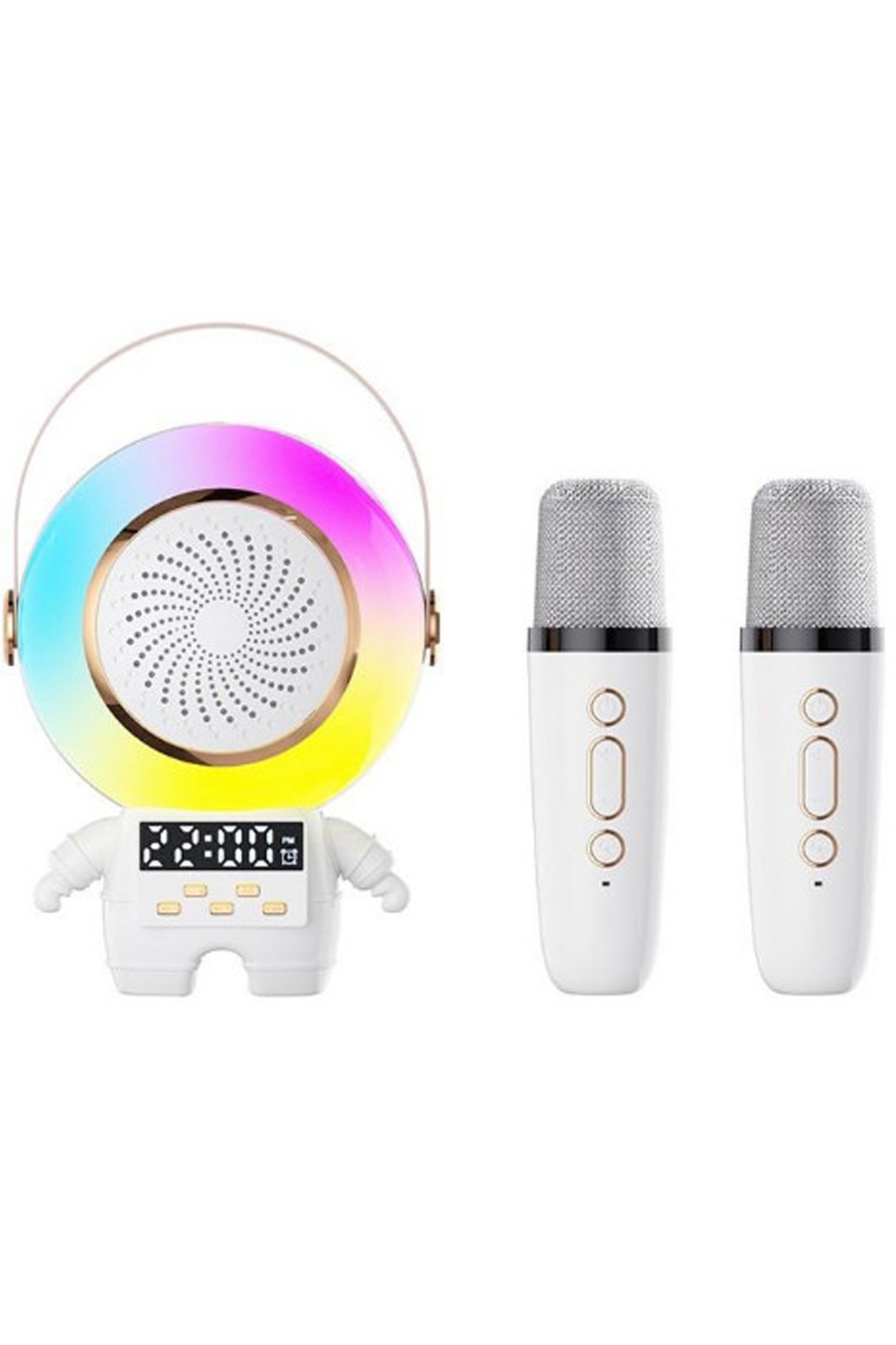 Vothoon%20Astronot%20RGB%20Bluetooth%20Hoparlör%20Kablosuz%20Karaoke%20Taşınabilir%20Led%20Parti%20Işıklı%20Mikrofon%20Seti