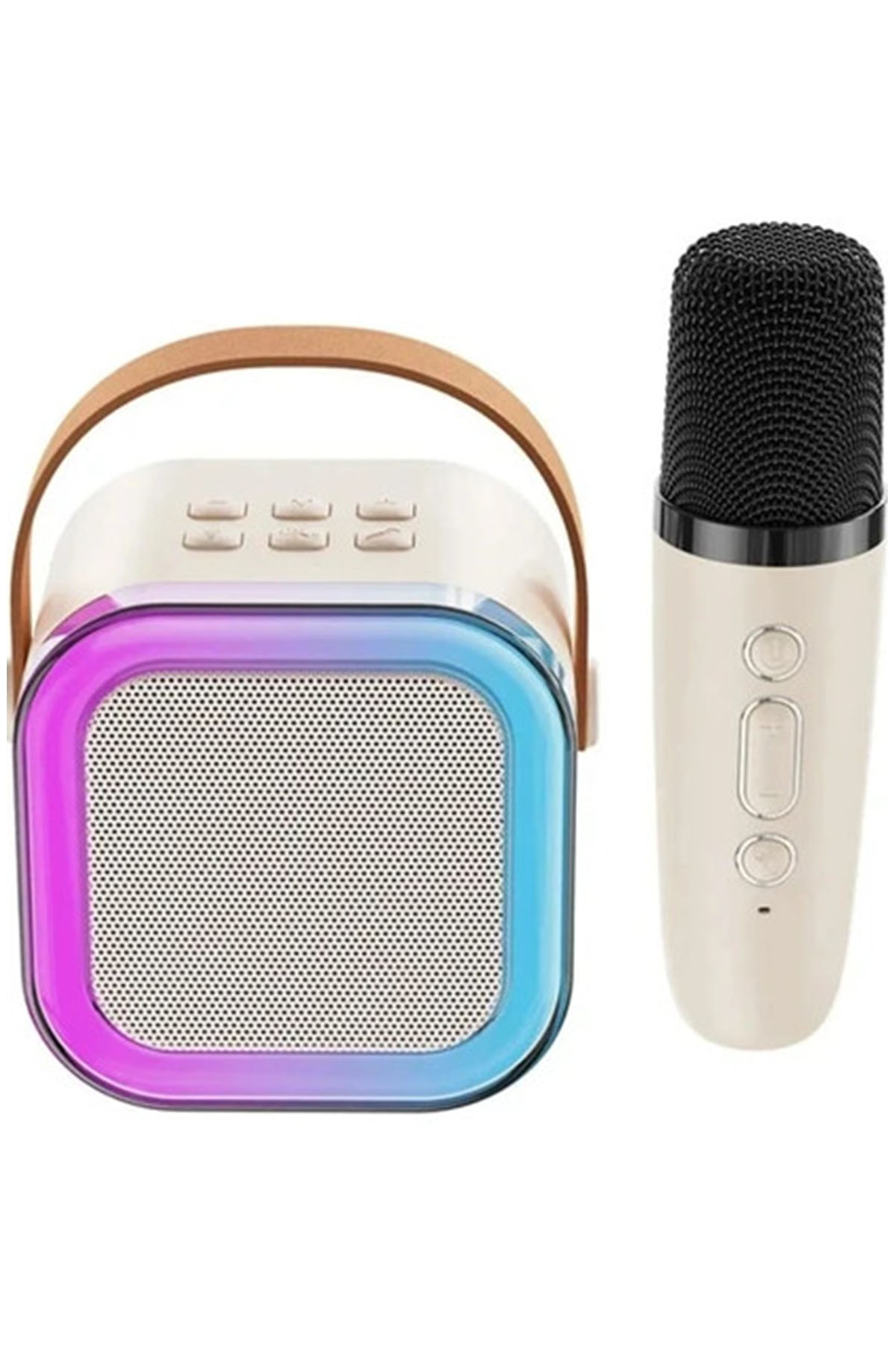 Karaoke%20Kablosuz%20Hoparlör%20Mikrofonlu%20Rgb%20Işıklı%20Bluetooth%20Speaker%20Tf%20Kart/Usb%20Beyaz