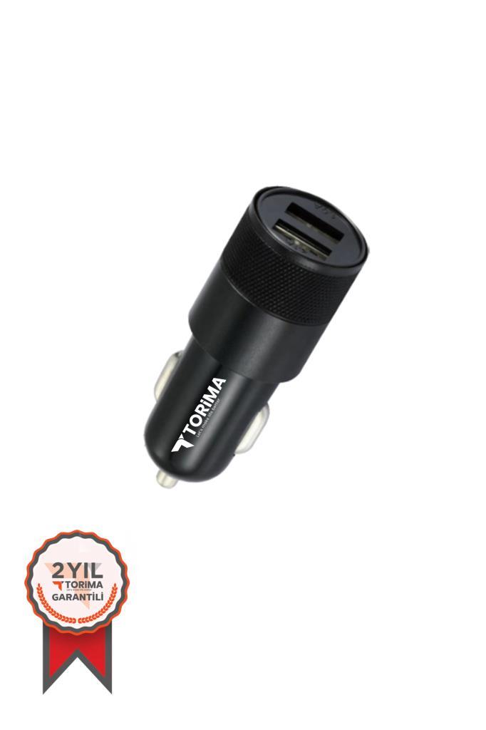 Torima%20C3%20Siyah%20Lightning%20Tüm%20Araçlara%20Uyumlu%20Araba%20Çakmaklık%20Çift%20USB%20Girişli%20Oto%20Şarj%20Aleti%20Soketi