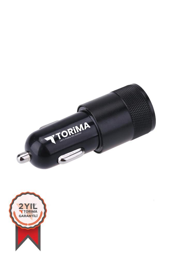 Torima%20C3%20Siyah%20Lightning%20Tüm%20Araçlara%20Uyumlu%20Araba%20Çakmaklık%20Çift%20USB%20Girişli%20Oto%20Şarj%20Aleti%20Soketi