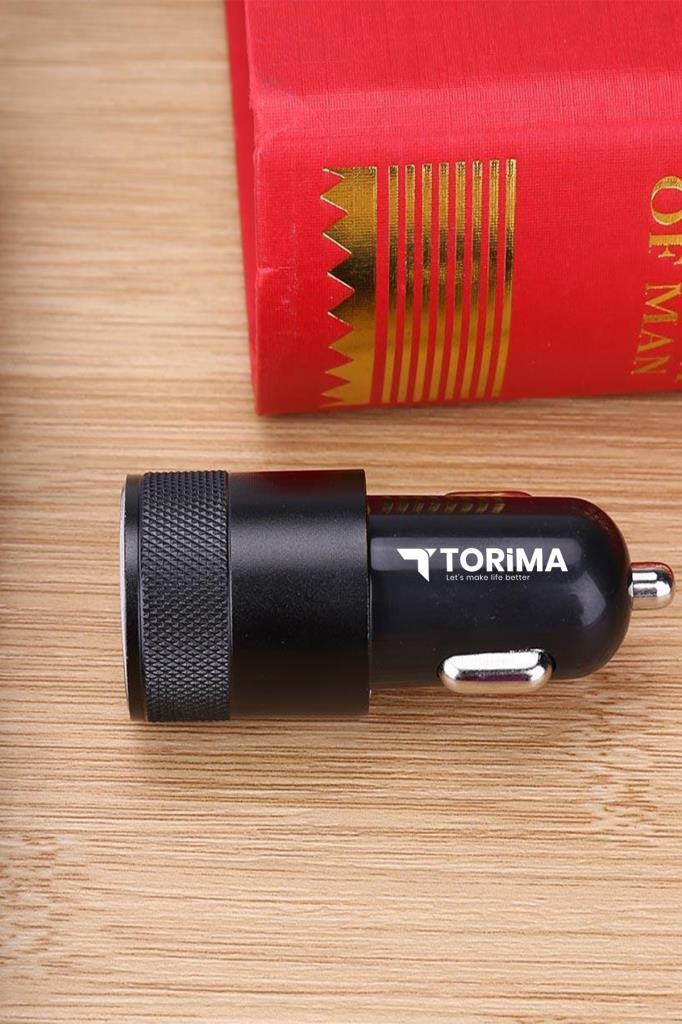 Torima%20C3%20Siyah%20Lightning%20Tüm%20Araçlara%20Uyumlu%20Araba%20Çakmaklık%20Çift%20USB%20Girişli%20Oto%20Şarj%20Aleti%20Soketi