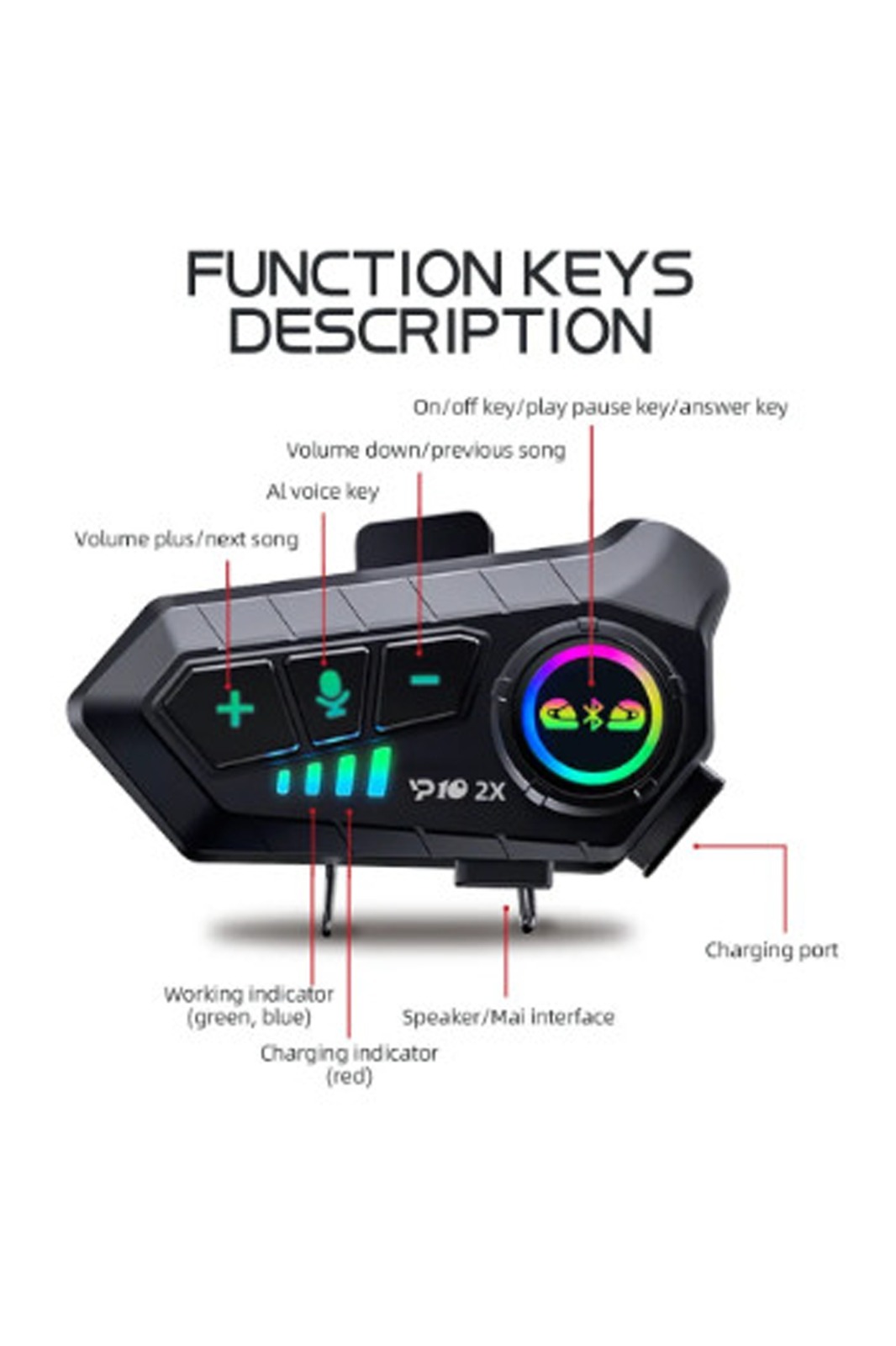 ﻿Y10%202X%20Motosiklet%20Kask%20İntercom%20Çift%20Eşleşme%20RGB%20Işıklı%20Bluetooth%20Kulaklık%205,3