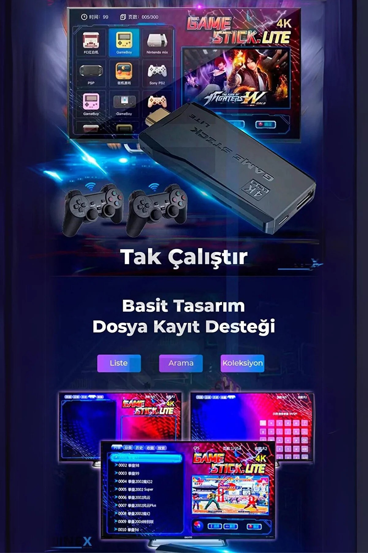 Vothoon%202.4g%20Kablosuz%20Çift%20Kol%20Retro%20Oyunlar%204k%20Game%20Stick%203500%20Oyun