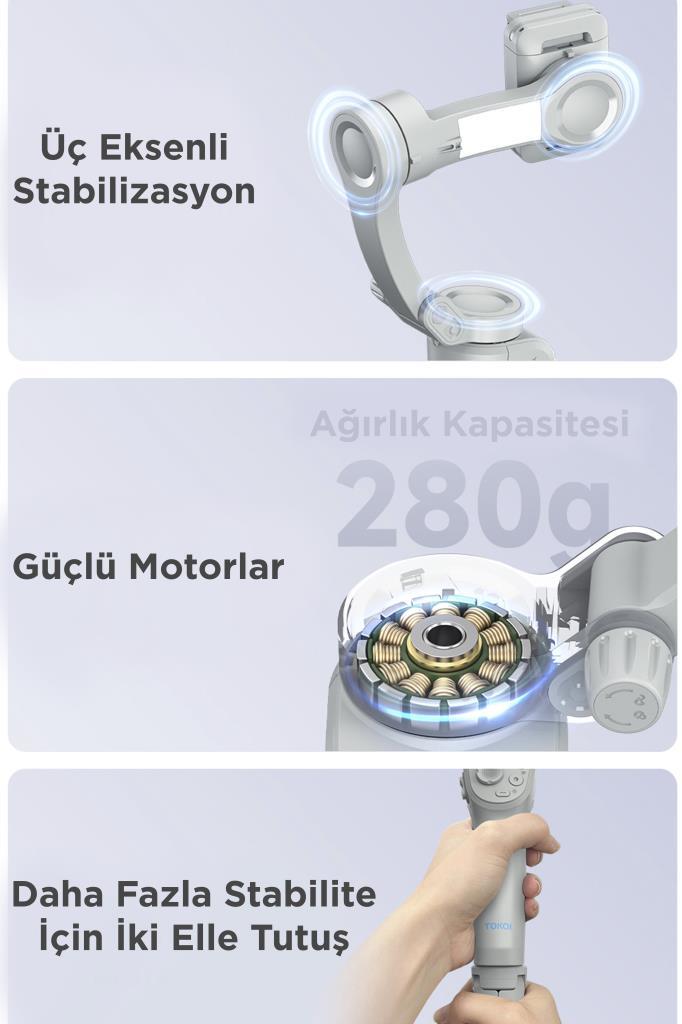 Torima%20M01%20Gri%20Çok%20Amaçlı%20Gimbal%20Özellikli%20Tripod%20Selfie%20Çubuğu