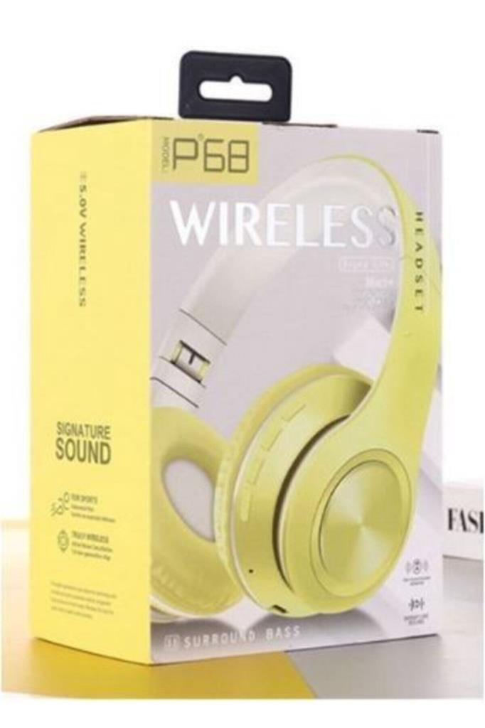 P68%20Bluetooth%20Kablosuz%20Stereo%20Kulaklık%20-%20Sarı