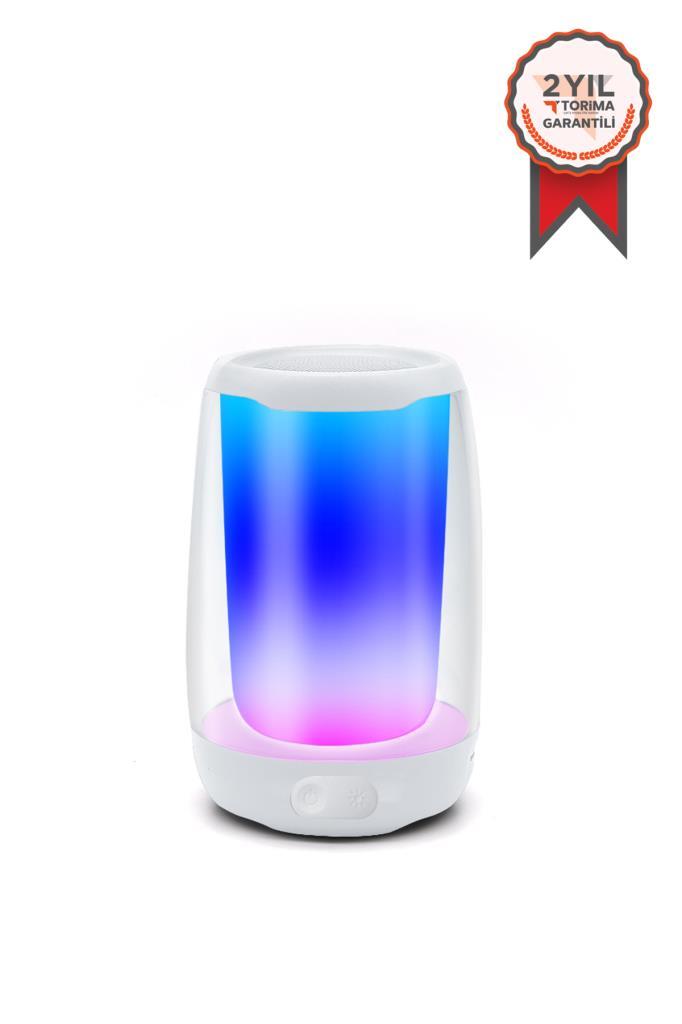 Torima%20PLUSE4%20Mini%20Taşınabilir%20Rgb%20Ledli%20Bluetooth%20Hoparlör%20Beyaz