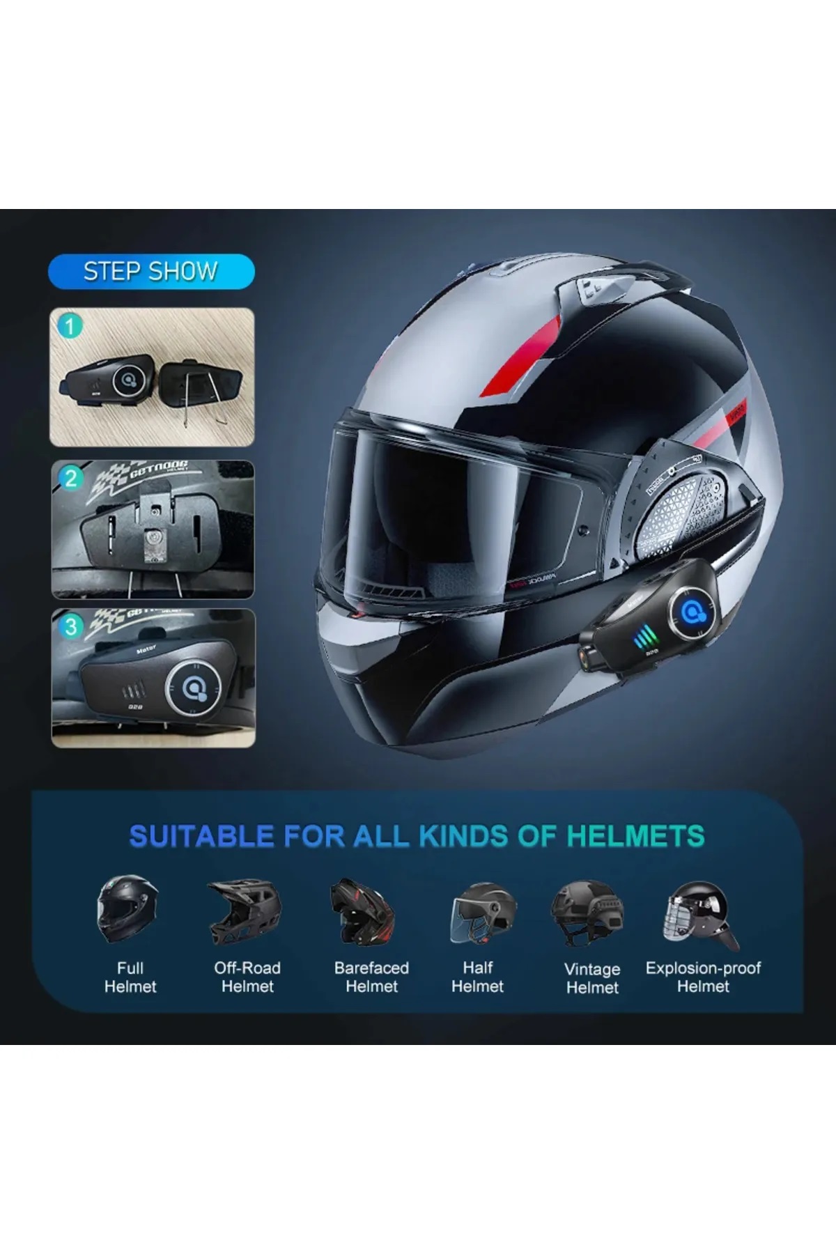 Q28%20Motosiklet%20Kask%20Bluetooth%20Kulaklık%201080p%20Kamera%20Interkom%20Kulaklık%20Su%20Geçirmez%20Intercom