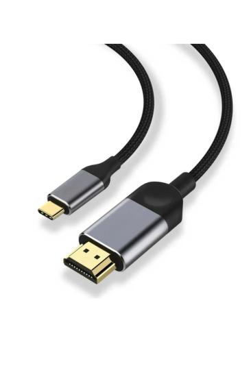 3 Metre 8 Gbps Hız 4K/30 Hz Type C To HDMI Çevirici Dönüştürücü TV Telefon PC Hasır Bağlantı Kablosu