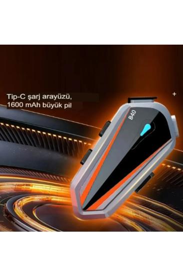 Vothoon Motor Kurye Kask Motosiklet Kulaklık Güçlü Batarya 5.3 Bluetooth Intercom  B40