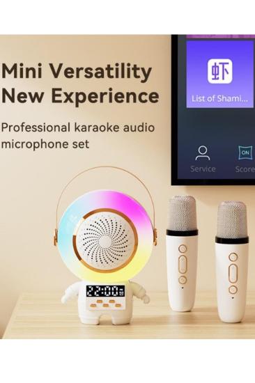 Astronot RGB Bluetooth Hoparlör Kablosuz Karaoke