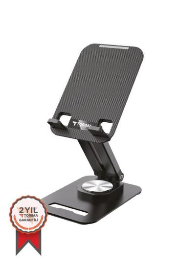 Torima JX-035 Siyah Katlanabilir, Yükseklik Ayarlı Masaüstü Telefon Ve Tablet Standı Metal Tablet / Telefon Tutucu