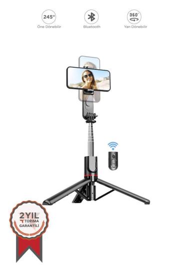 L15 Siyah Led Işıklı Selfie Çubuğu Kablosuz Tripot Selfie Monopod Selfie Stick