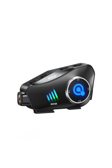 Q28 Motosiklet Kask Bluetooth Kulaklık 1080p Kamera Interkom Kulaklık Su Geçirmez Intercom