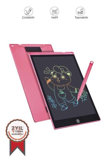 Torima T12 Pembe Writing Tablet Lcd 12 Inç Dijital Kalemli Çizim Yazı Tahtası