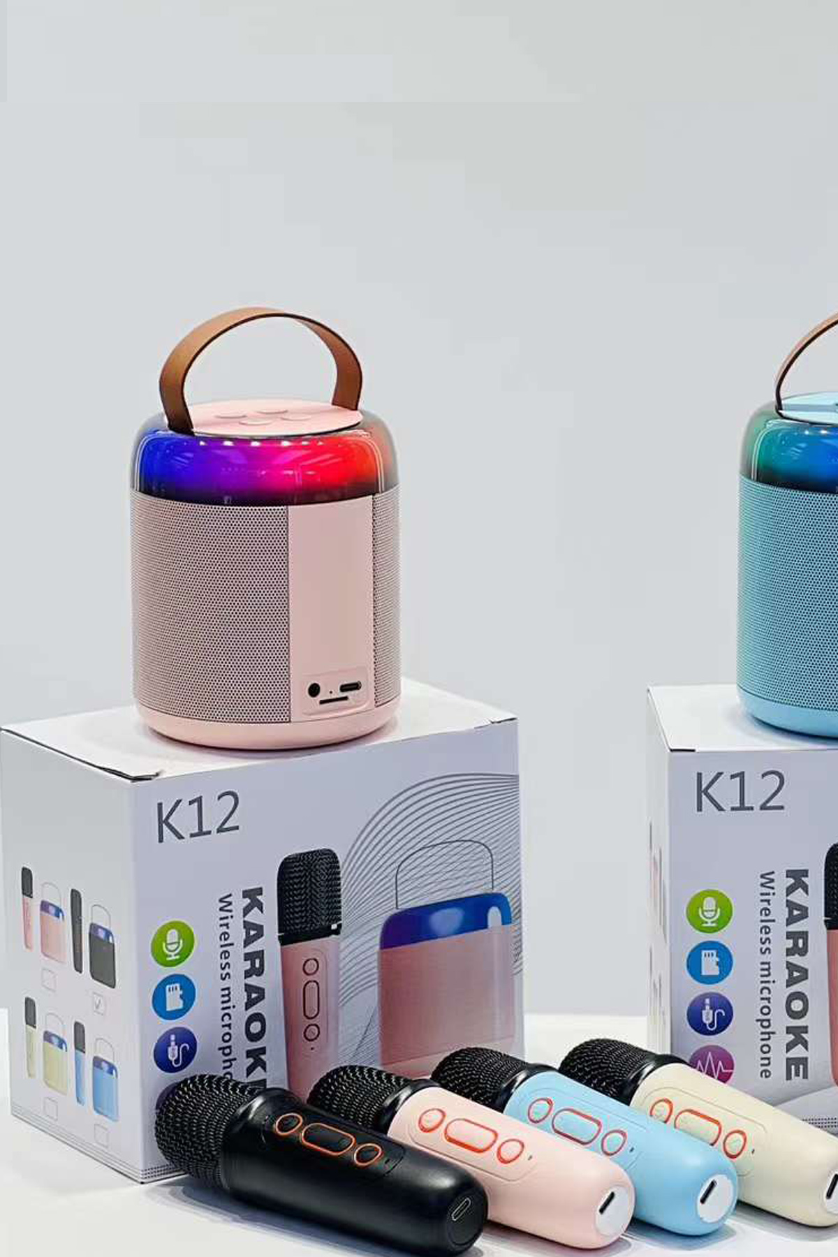 Vothoon%20K12%20Kablosuz%20Karaoke%20Mikrofon%20Taşınabılır%20Bluetooth%20Krem