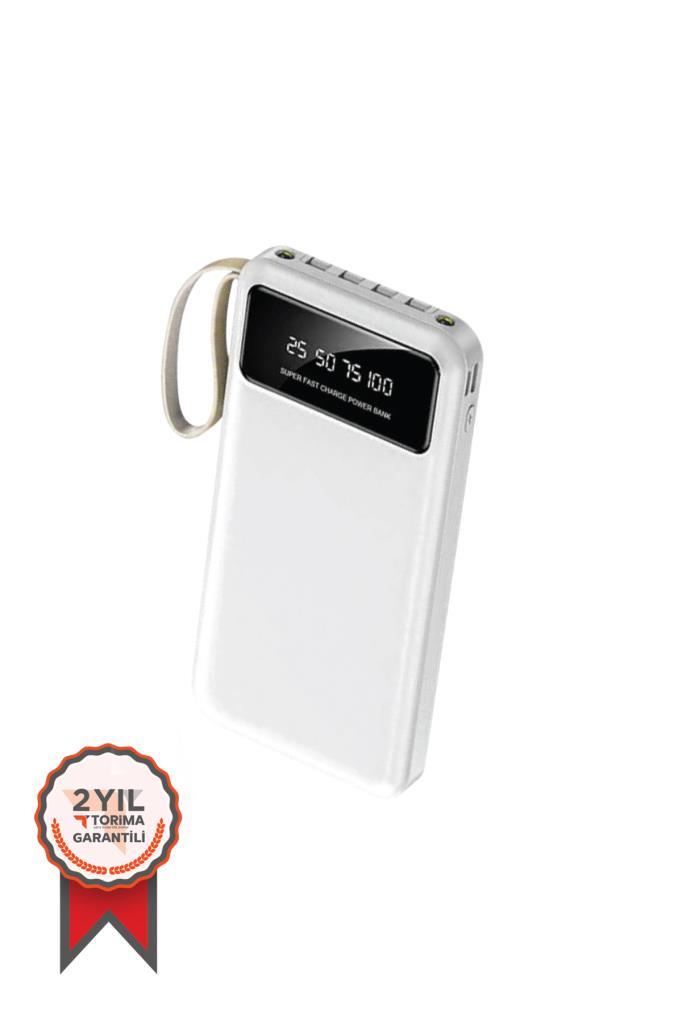 Torima%20Hızlı%20Şarj%20Özellikli%204%20Çıkışlı%2010.000%20Mah%20Powerbank%20Beyaz