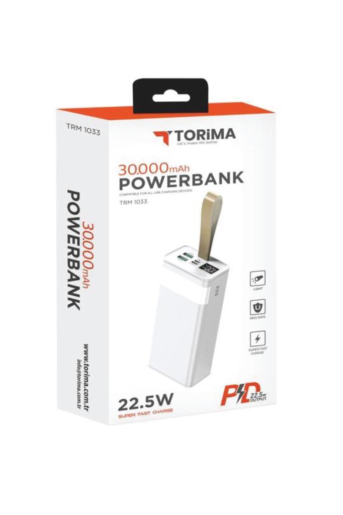 Torima%20TRM-1033%2022.5W%20Hızlı%20Şarj%20Özellikli%20Dijital%20Şarj%20Göstergeli%2030.000%20Mah%20Powerbank%20Siyah