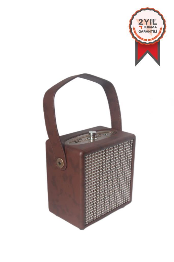 Torima%20X2%20Taşınabilir%20Wooden%20Case%20Bluetooth%20Hoparlör%20Kahverengi