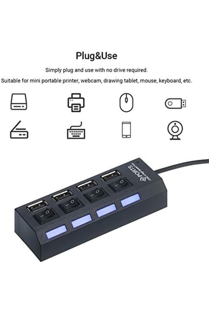 Torima%20Siyah%20YD-76%20USB%202.0%204%20Portlu%20Bilgisayar%20Adaptörü