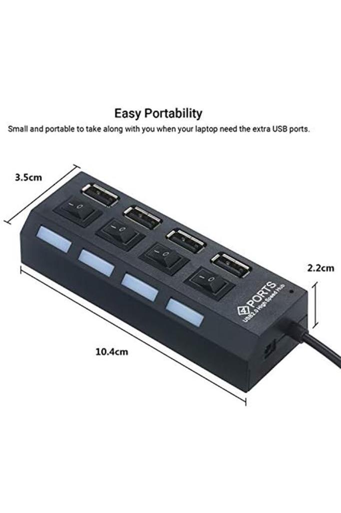 Torima%20Siyah%20YD-76%20USB%202.0%204%20Portlu%20Bilgisayar%20Adaptörü